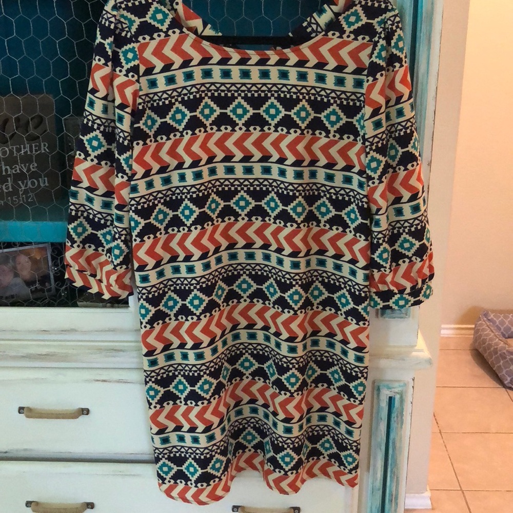 Aztec print dress